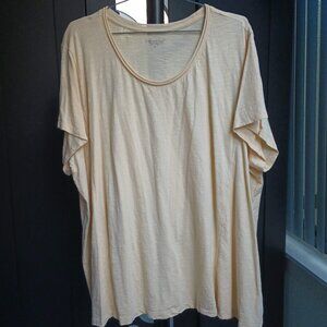 Coldwater Creek Plus 3X Everyday Ease A-Line Yellow Tee 24W-26W Long Swing T 29"